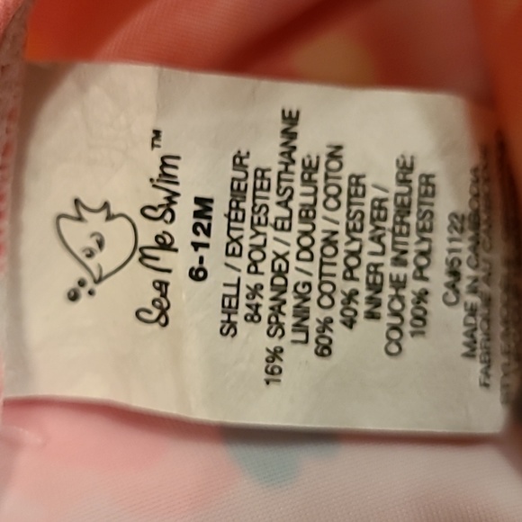 Bright floral one piece swimsuit with built in diaper - Picture 3 of 4